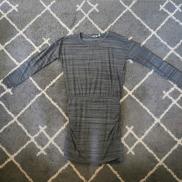 Athleta Beyond Soft Avenues Dress small Black White Space Dye Long Sleeve - Picture 2 of 4